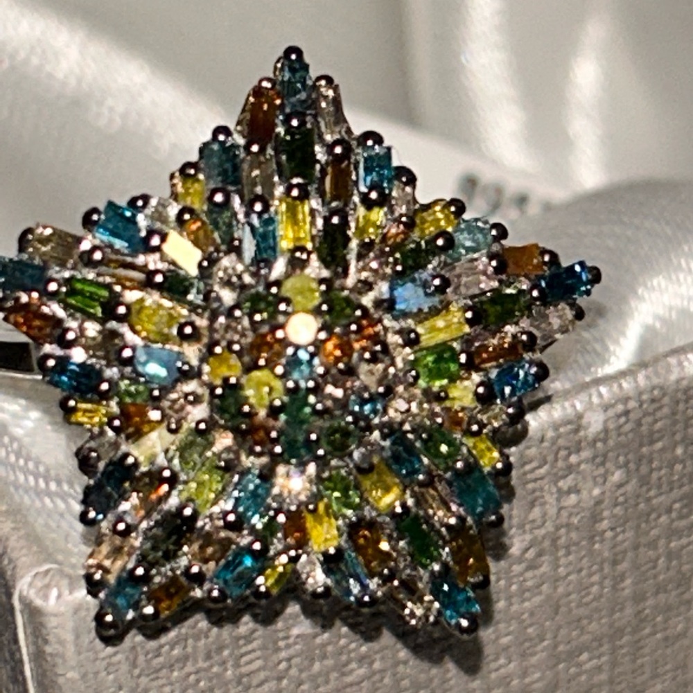 Genuine 1 CTW Multi Diamond Star Ring